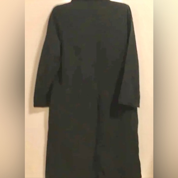 Winter Sanyo Tokyo New York Trench Coat Long Black Size L - Picture 6 of 10